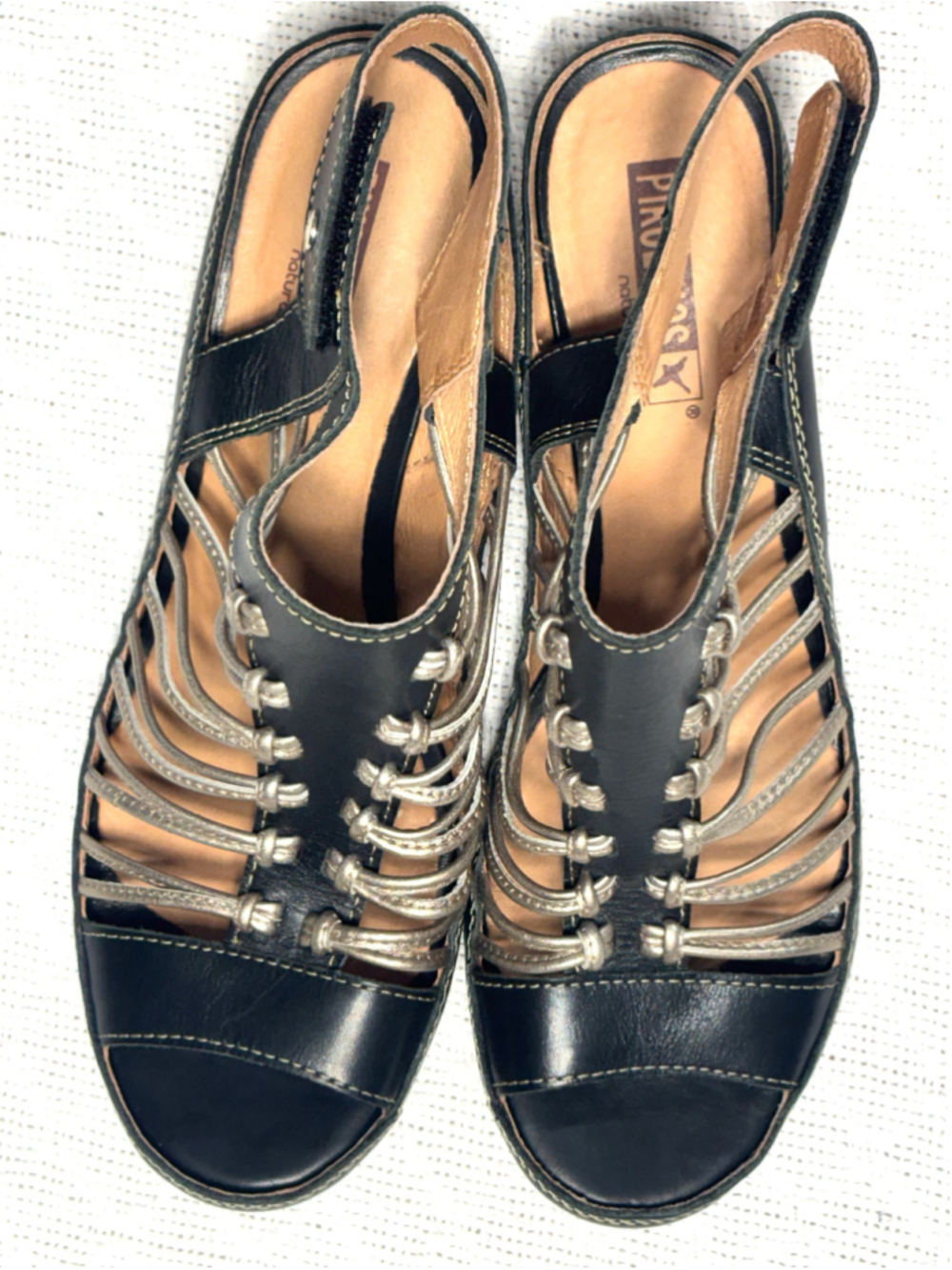 PIKOLINOS Womens Strappy Metallic Leather Slingback Java W5A-0728C1 Sandal GUC - Picture 4 of 11
